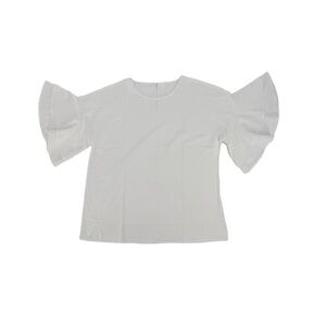 White Short Bell Sleeve Blouse Size Large Women’s